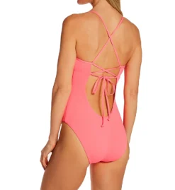 Becca Delilah Clare Plunge One Piece Swimsuit 261107 -Lumiere Bikinis Shop becca bec01 261107 bs