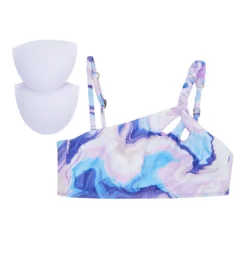 Becca Blue Agate Kimberly Asymmetrical Swim Top 283227 -Lumiere Bikinis Shop becca bec01 283227 cs6