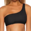 Becca Fine Line Lani One Shoulder Swim Top 543607 -Lumiere Bikinis Shop becca bec01 543607 gs
