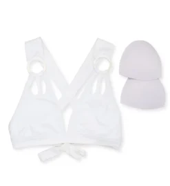 Becca Color Code Skylar White Halter Swim Top 633137 -Lumiere Bikinis Shop becca bec01 633137 cs5