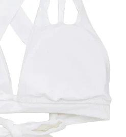 Becca Color Code Skylar White Halter Swim Top 633137 -Lumiere Bikinis Shop becca bec01 633137 cs6