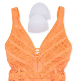 Becca Color Play Show & Tell Plunge One Piece Swimsuit 711037 -Lumiere Bikinis Shop becca bec01 711037 cs5