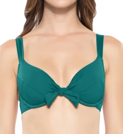 Becca Color Code Tie Front Underwire Bikini Swim Top 853397