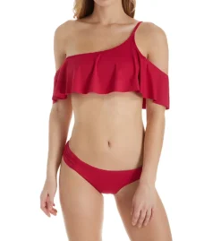Becca Color Splash One Shoulder Ruffle Swim Top 863287 -Lumiere Bikinis Shop becca bec01 863287 cs1