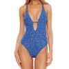 Becca Sundance Elizabeth Plunge Neck One Piece Swimsuit 921027 -Lumiere Bikinis Shop becca bec01 921027 gs