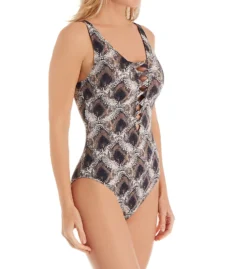 Bleu Rod Beattie Skin Games Lace Down One Piece Swimsuit 20221