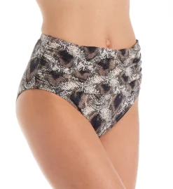 Bleu Rod Beattie Skin Games Shirred High Waist Swim Bottom 20915