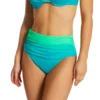 Bleu Rod Beattie Cool Breeze Shirred High Waist Swim Bottom B23902 -Lumiere Bikinis Shop bleu rod beattie bleu01 b23902 gs