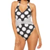 Bleu Rod Beattie Let's Get Dotty Plunge Mio One Piece Swimsuit D21793 -Lumiere Bikinis Shop bleu rod beattie bleu01 d21793 gs