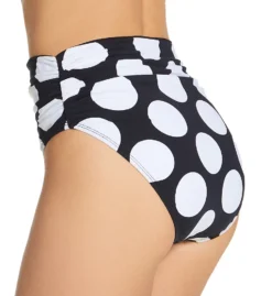 Bleu Rod Beattie Let's Get Dotty High Waist Shirred Swim Bottom D21924 -Lumiere Bikinis Shop bleu rod beattie bleu01 d21924 bs
