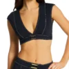 Bleu Rod Beattie A Fine Line Cap Sleeve Crop Swim Top L23115 -Lumiere Bikinis Shop bleu rod beattie bleu01 l23115 gs