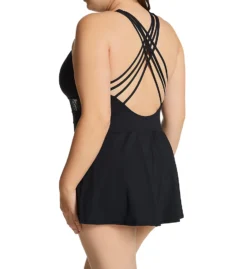 Bleu Rod Beattie Plus Size Don't Mesh With Me Cross Back Swim Dress M22271X -Lumiere Bikinis Shop bleu rod beattie bleu01 m22271x bs