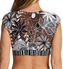 Bleu Rod Beattie Bold Moves Front Cap Sleeve Crop Swim Top M23199 -Lumiere Bikinis Shop bleu rod beattie bleu01 m23199 bs