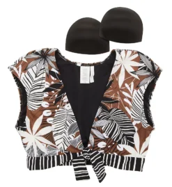 Bleu Rod Beattie Bold Moves Front Cap Sleeve Crop Swim Top M23199 -Lumiere Bikinis Shop bleu rod beattie bleu01 m23199 cs5