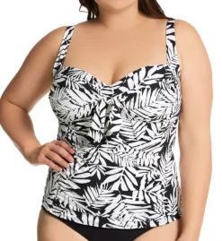 Bleu Rod Beattie Plus Size Urban Oasis Tie Front Tankini Swim Top O22401X