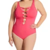 Bleu Rod Beattie Plus Size Ring Me Up Plunge One Piece Swimsuit R22207X -Lumiere Bikinis Shop bleu rod beattie bleu01 r22207x gs