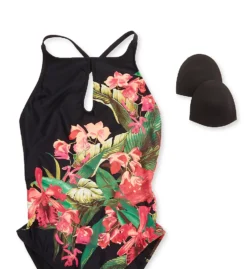 Bleu Rod Beattie Return To Rio High Neck Keyhole One Piece Swimsuit RR22204 -Lumiere Bikinis Shop bleu rod beattie bleu01 rr22204 cs6