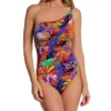 Bleu Rod Beattie Night Safari One Shoulder Mio One Piece Swimsuit S23785