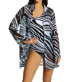 Bleu Rod Beattie New Wave Chiffon Shirt Coverup W23837 -Lumiere Bikinis Shop bleu rod beattie bleu01 w23837 cs2