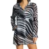 Bleu Rod Beattie New Wave Chiffon Shirt Coverup W23837