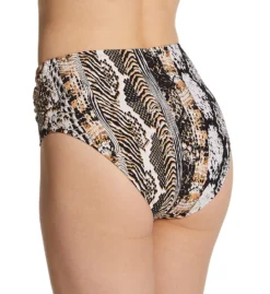 Bleu Rod Beattie Walk On The Wild Side Draped Hi Waist Swim Bottom WS22508 -Lumiere Bikinis Shop bleu rod beattie bleu01 ws22508 bs