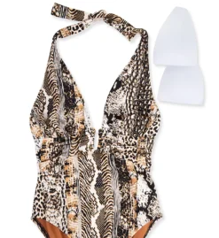 Bleu Rod Beattie Walk On The Wild Side Plunge One Piece Swimsuit WS22747 -Lumiere Bikinis Shop bleu rod beattie bleu01 ws22747 cs6