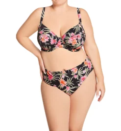 Elomi Dark Tropics Underwire Plunge Bikini Swim Top ES0102 -Lumiere Bikinis Shop elomi elom01 es0102 cs1