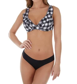 Freya Totally Check Underwire Plunge Ruffle Swim Top AS2923 -Lumiere Bikinis Shop freya fre001 as2923 cs3