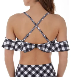 Freya Totally Check Underwire Off The Shoulder Swim Top AS2925 -Lumiere Bikinis Shop freya fre001 as2925 cs1