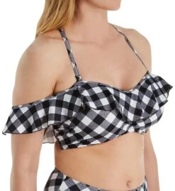 Freya Totally Check Underwire Off The Shoulder Swim Top AS2925 -Lumiere Bikinis Shop freya fre001 as2925 cs6
