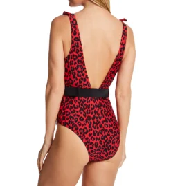 Pour Moi Control Frill Neck Belted One Piece Swimsuit 25604 -Lumiere Bikinis Shop pour moi pmoi01 25604 bs